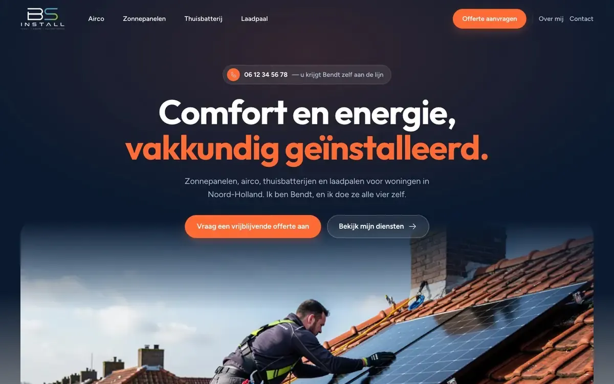 De held van de website van BS Install