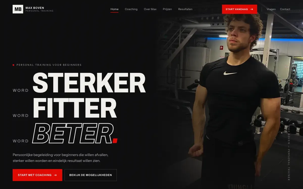 De held van de website van Max Boven PT